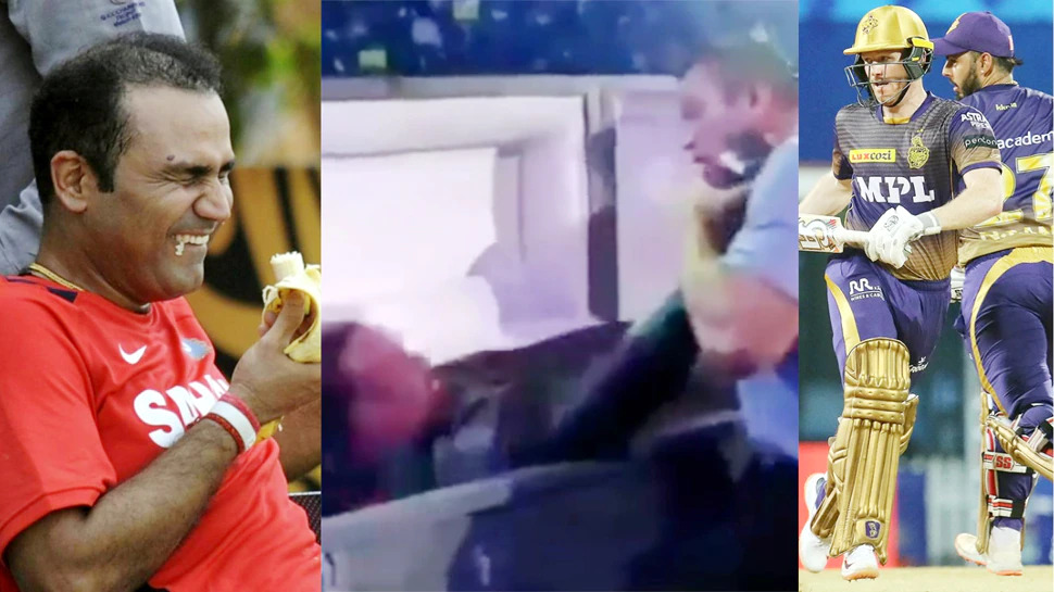 કેકેઆરના જડબાથી વિજય છીનવી લેતા, સેહવાગે ડબ્લ્યુડબ્લ્યુઇની ફની ક્લિપ શેર કરી