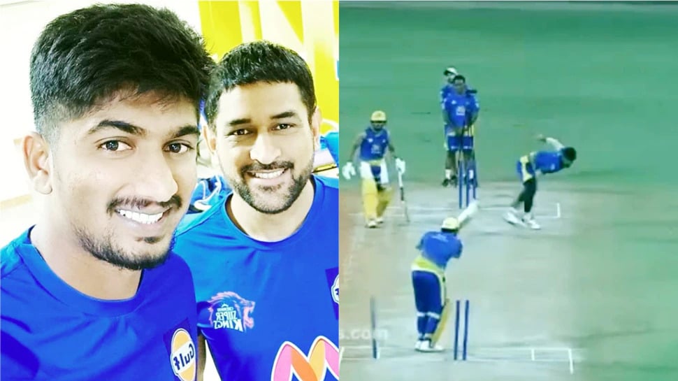 વિડિયો: આ 22 વર્ષીય ફાસ્ટ બોલરે એમએસ ધોનીને આવી રીતે ક્લીન બોલ્ડ કર્યો