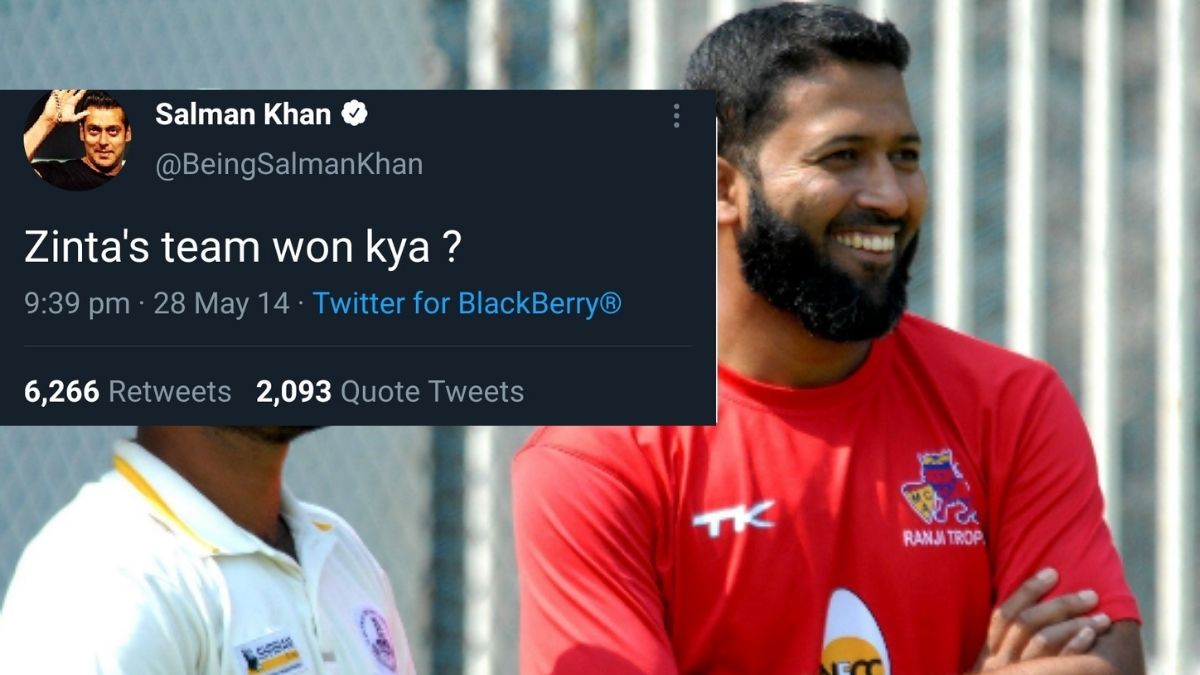 સલમાન ખાનના 11 વર્ષિય ટ્વિટને શેર કરીને વસીમ જાફરે કહ્યું કે મેચ કેવી રહી હતી