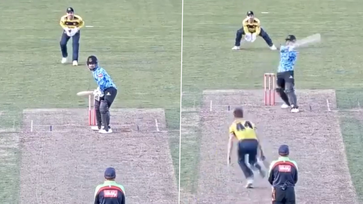 રાશિદ ખાનનો ઇંગ્લેન્ડના પીચ પર હેલિકોપ્ટર શોટ, 13 બોલમાં રમી તોફાની ઇનિંગ્સ