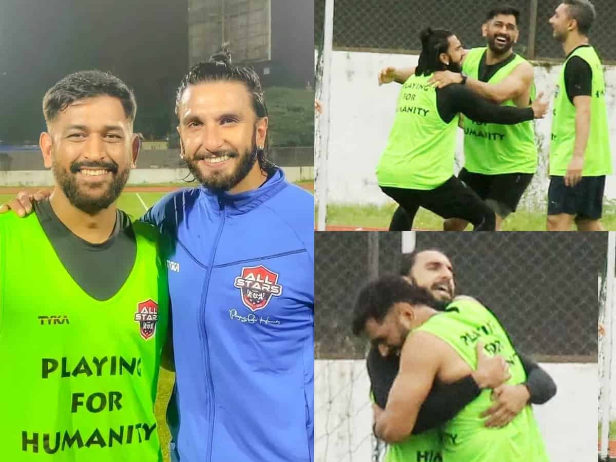 આઇપીએલ પહેલા ધોની અને શ્રેયસે મુંબઈના વરસાદમાં ફોટબોલ મેચની મજા લીધી