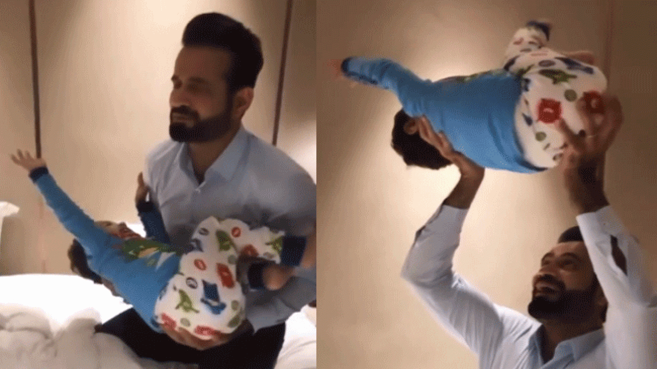 ઈદના પ્રસંગે ઇરફાન પઠાણે તેના પુત્ર ઇમરાનને બાહુબલી સ્ટાઇલમાં ઊંચક્યો